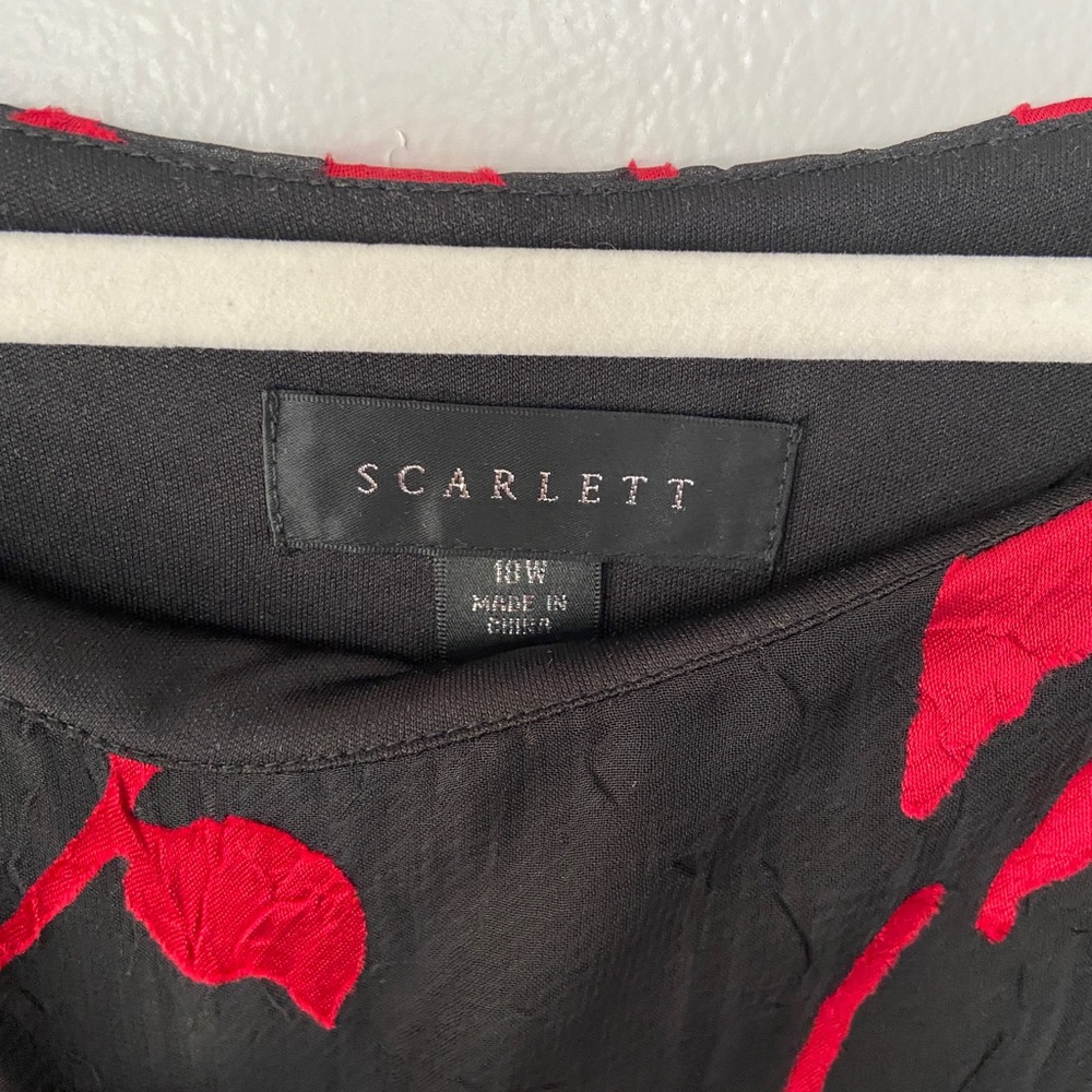 Scarlett Women’s Black & Red Floral mid dress Plus Size 18W NWT, very elegant - Picture 7 of 15